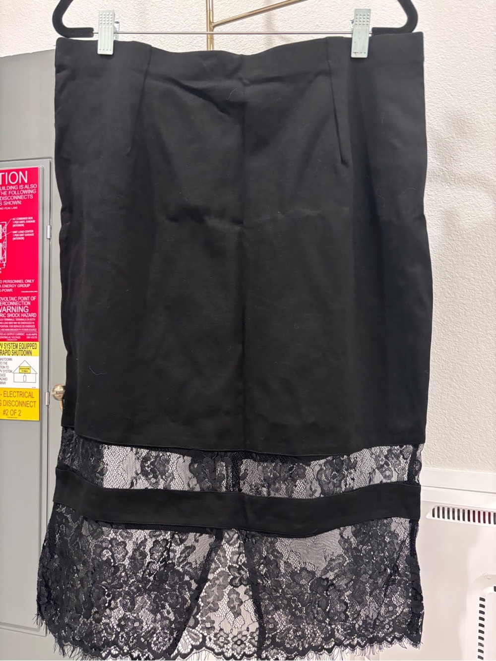 CityChic Black Lace Hem Pencil Skirt